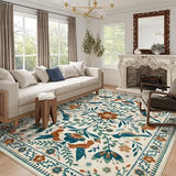 Washable Boho Style Rug Non Slip for Living Room Dining