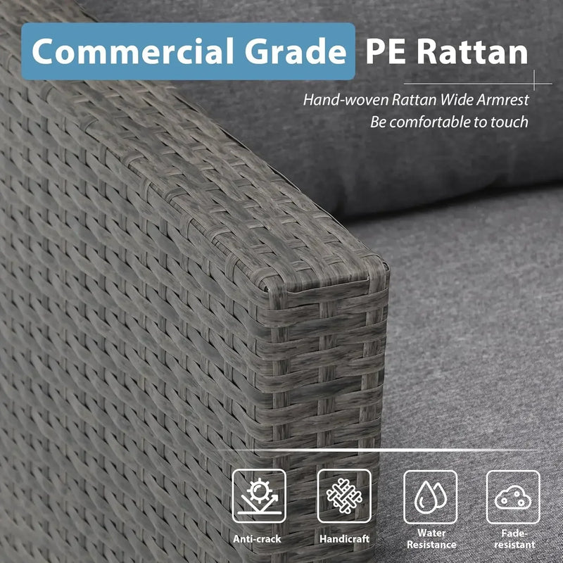 All Weather Outdoor Patio Furniture Set Sectional Sofa