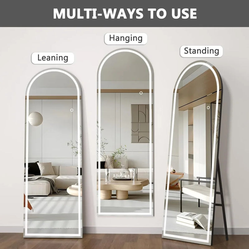 Arch LED Mirror With Three Temps And Adjustable Brightness