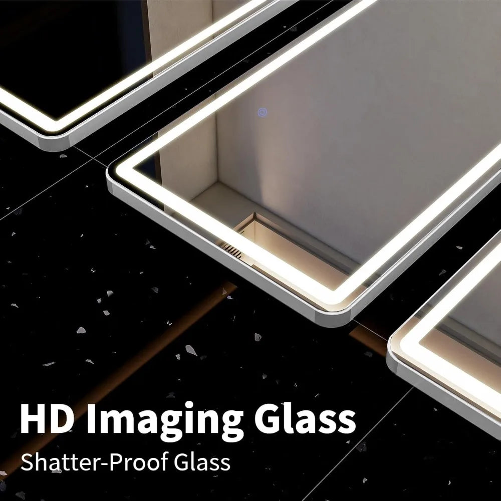 LED Floor Mirror With Three Lighting Modes For Full View