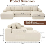 Cloud Sectional Sofa With Deep Seat Memory Foam Sleeper