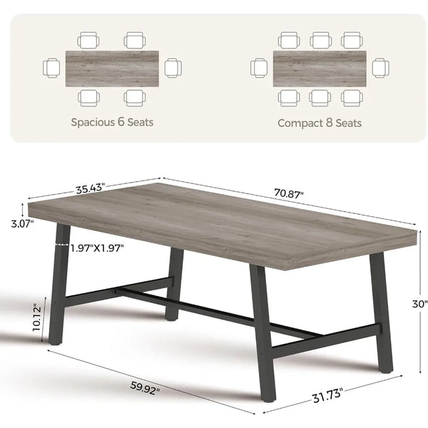 Farmhouse Rectangular Dining Table For Modern Dining Rooms