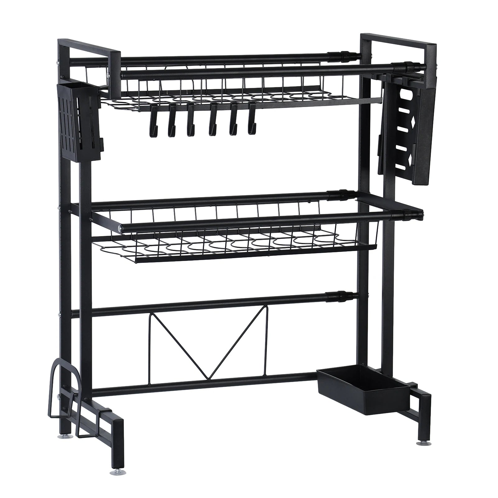 Over Sink Two Tier Kitchen Rack Drainer Organizer Space Saver