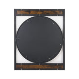 63x76CM Industrial Metal Wood Frame Wall Mounted Mirror Bathroom Living Room Decorative Mirror