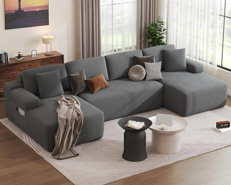 Cloud Sectional Sofa With Deep Seat Memory Foam Sleeper