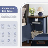 Farmhouse End Tables Set Of Two With Barn Door Shelf