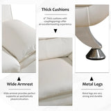 Modern 3 Piece Faux Leather Living Room Couch Set