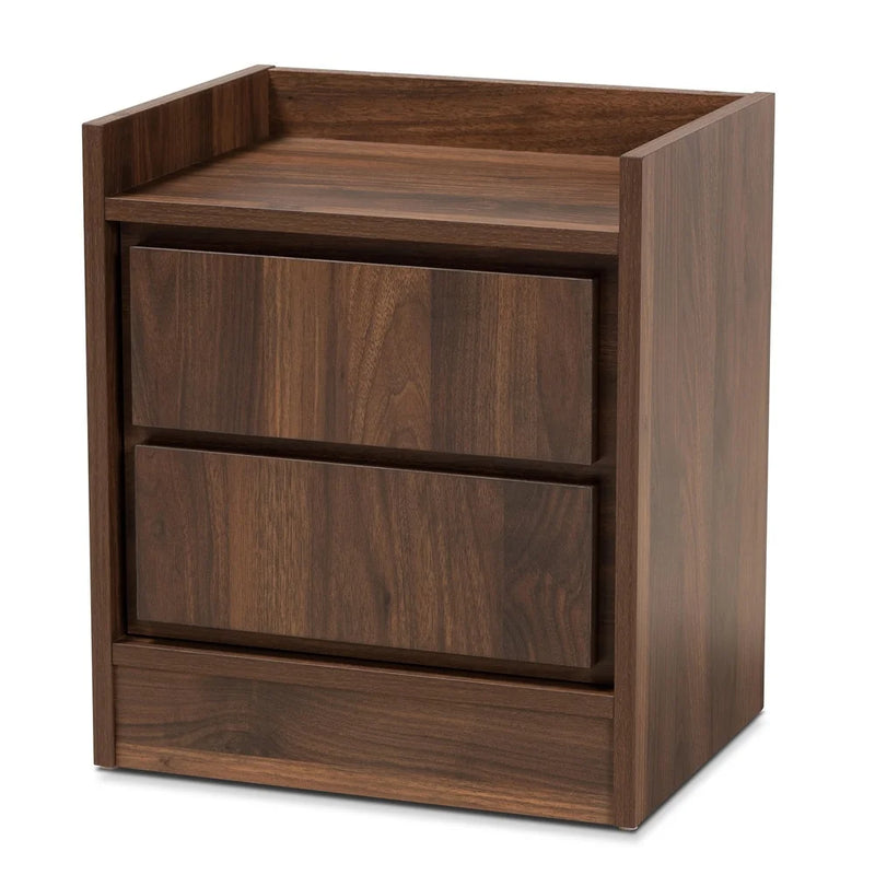 Modern Minimalist Nightstand With Two Drawers For Bedroom