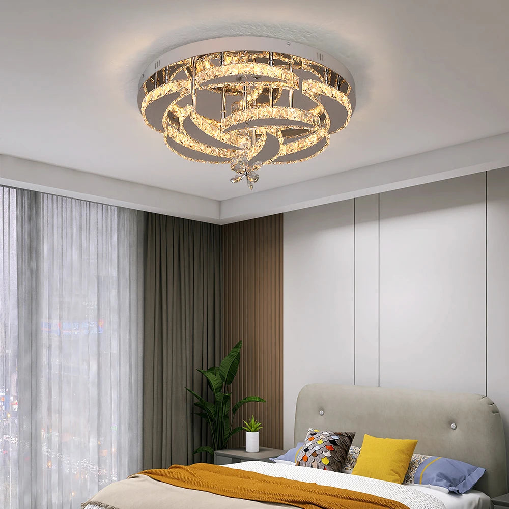 
Contemporary LED crystal chandelier for stylish living room
