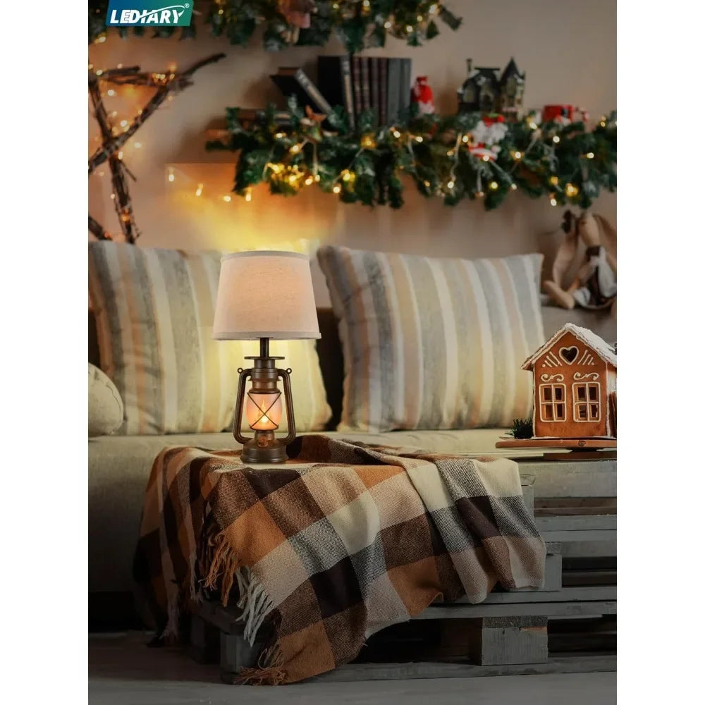 Vintage Flickering Flame LED Lantern Lamps for Bedroom