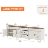 Dining room buffet cabinet with vintage wood design