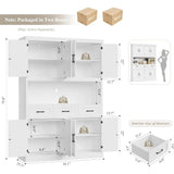 Modern kitchen pantry storage cabinet with microwave stand