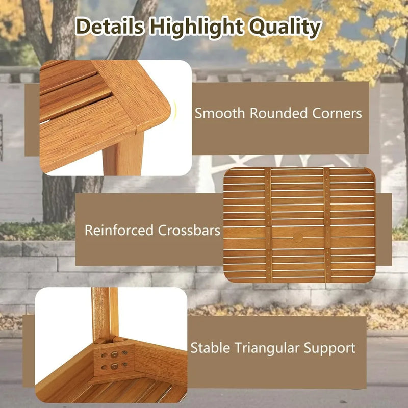 Acacia Wood Outdoor Dining Table With Umbrella Hole