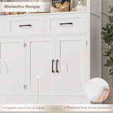 Modern kitchen storage cabinet with drawers and doors