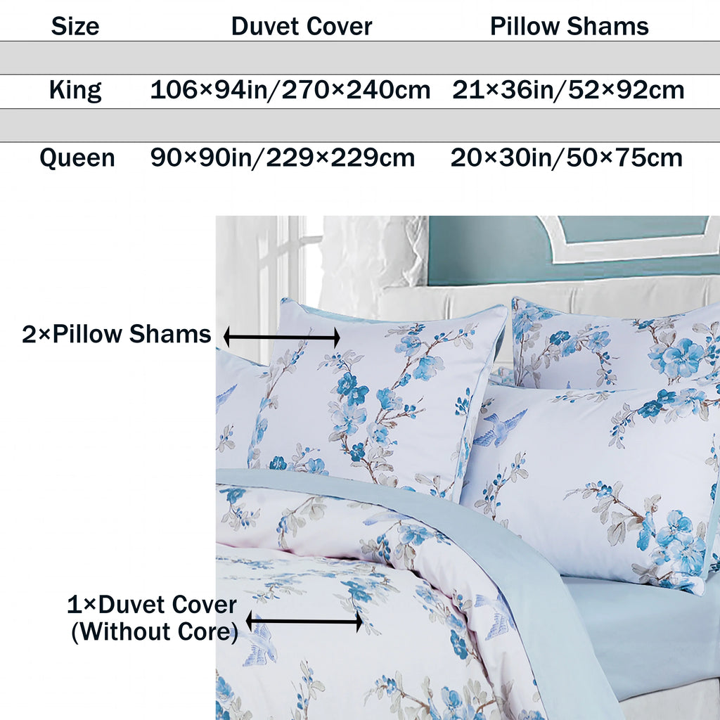 100% Egyptian Cotton 600TC Floral Duvet Cover Set