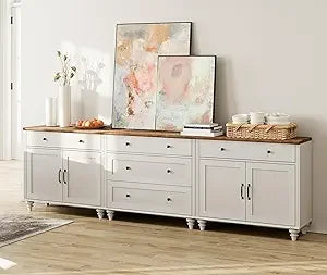 Antique style wooden sideboard cabinet with drawers