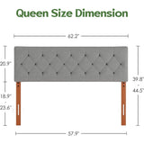 

Contemporary adjustable queen size headboard with soft upholstery
