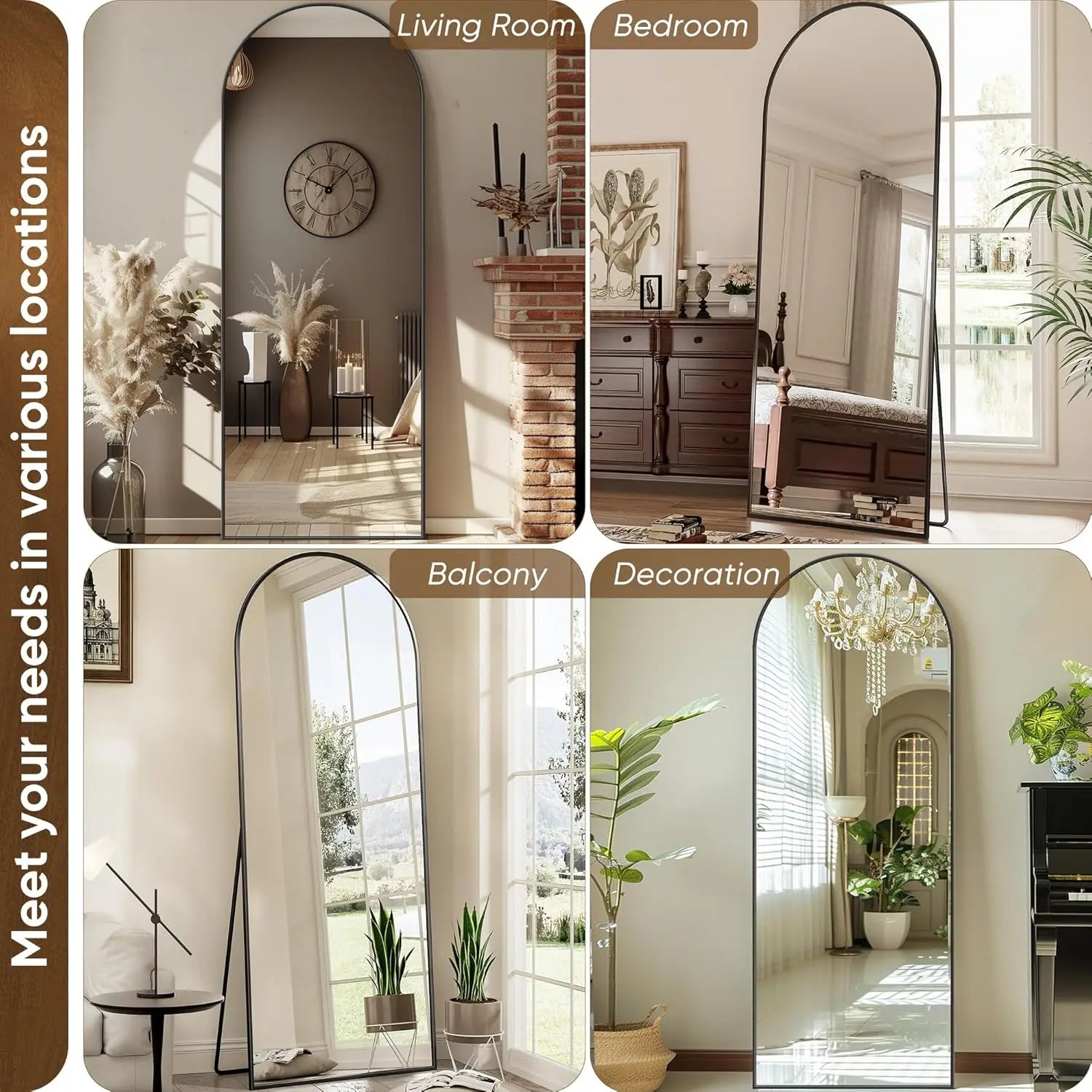 Rectangle Floor Mirror With Stand For Bedroom Living Room