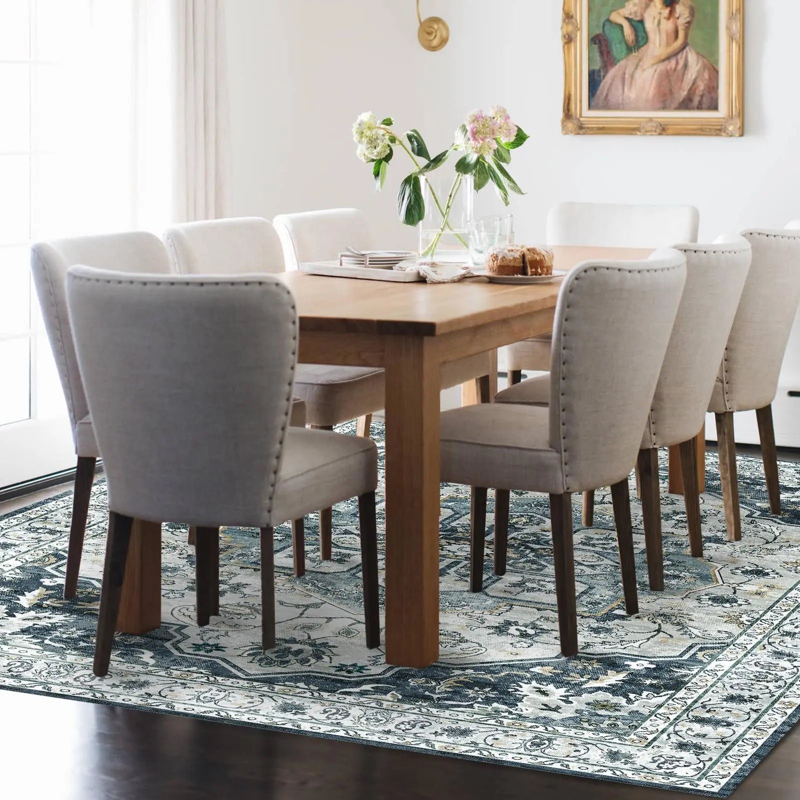 Washable Vintage Rug Entry Mat for Home Decor and Hallway