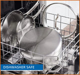 Ten Piece Nonstick Stainless Steel Cookware Set for Everyday