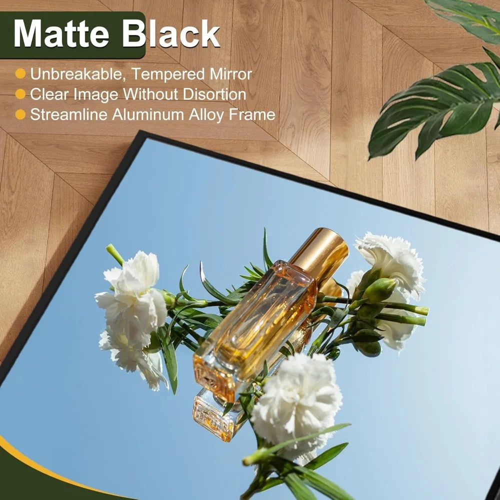 Floor Standing Mirror With Aluminum Alloy Frame Modern