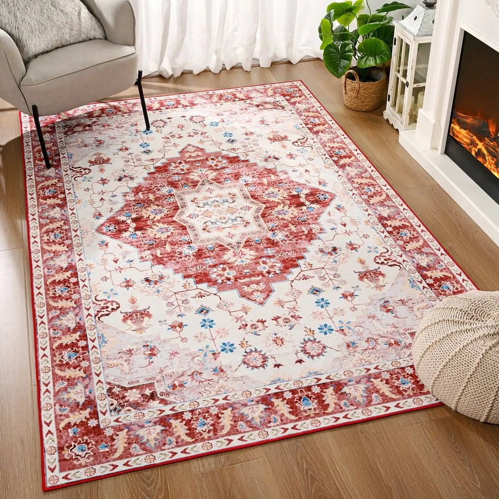 Soft Boho Rug For Living Room And Bedroom Persian Vintage