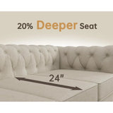 Elegant Chesterfield Tufted Sofa Set For Pet Owners