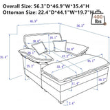 Modern Oversized Chaise Lounge Chair With Ottoman And Pillows
