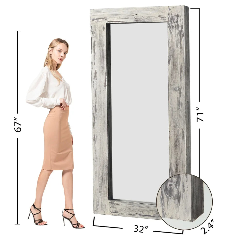 

Decorative wood full length mirror for home entryway

