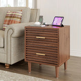 Premium Night Stand With USB Charging Station Set Of Two