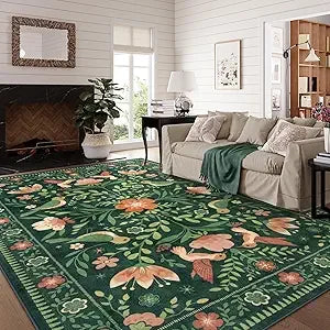 Washable Boho Style Rug Non Slip for Living Room Dining