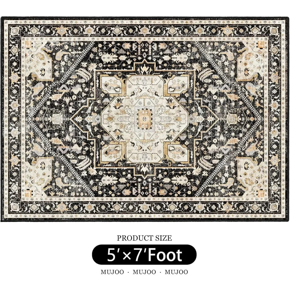Washable Boho Area Rug For Living Room And Bedroom Soft