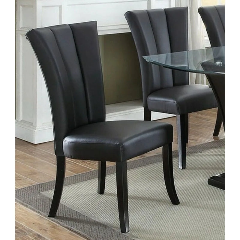 Upholstered Dining Chairs With Wide Flair Back Set Of Two