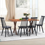 Wood Dining Chairs Set of Four Slat Back Farmhouse Style