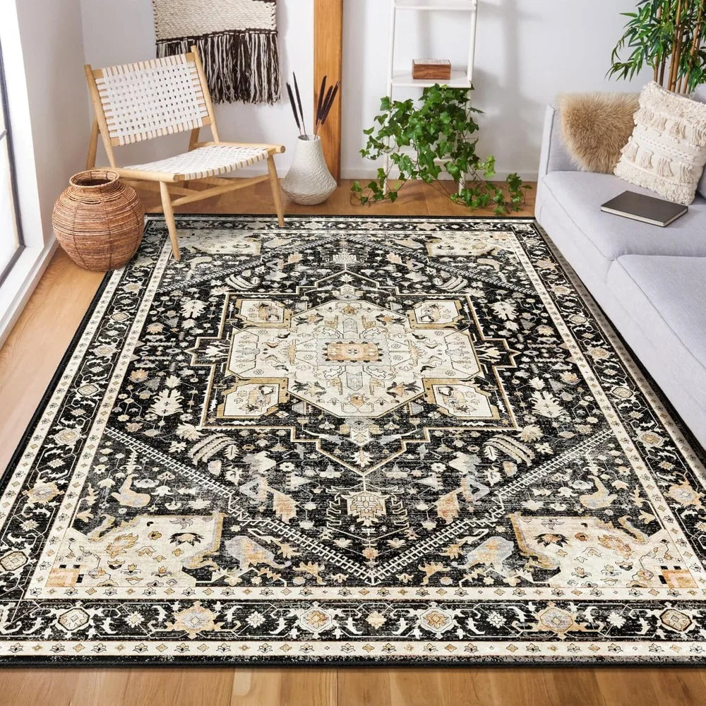 Washable Boho Area Rug For Living Room And Bedroom Soft