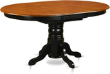 Oval Dining Table Set Butterfly Leaf Faux Leather Chairs