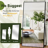 Floor Standing Mirror With Aluminum Alloy Frame Modern