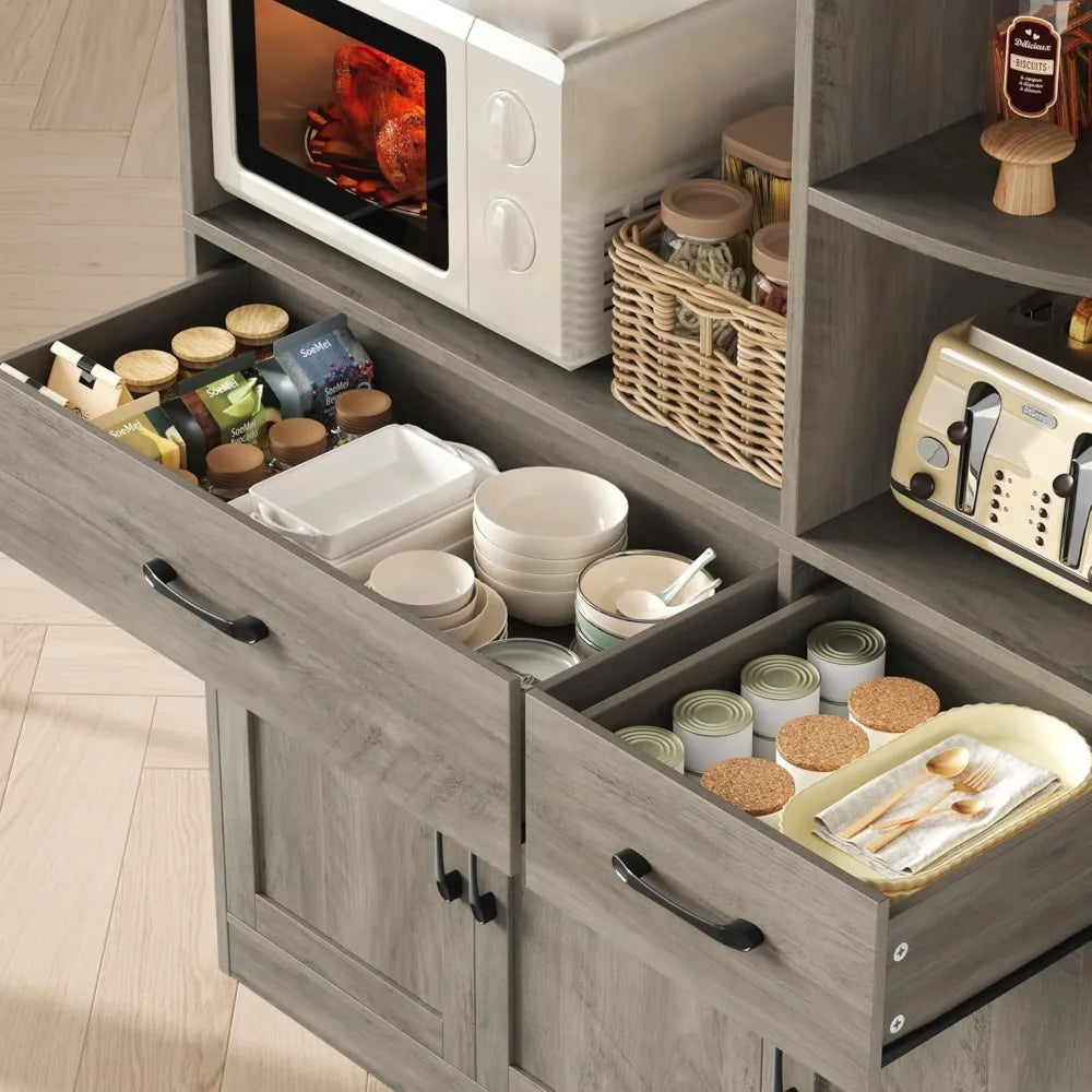 Modern Kitchen Hutch With Five Doors And Two Drawers