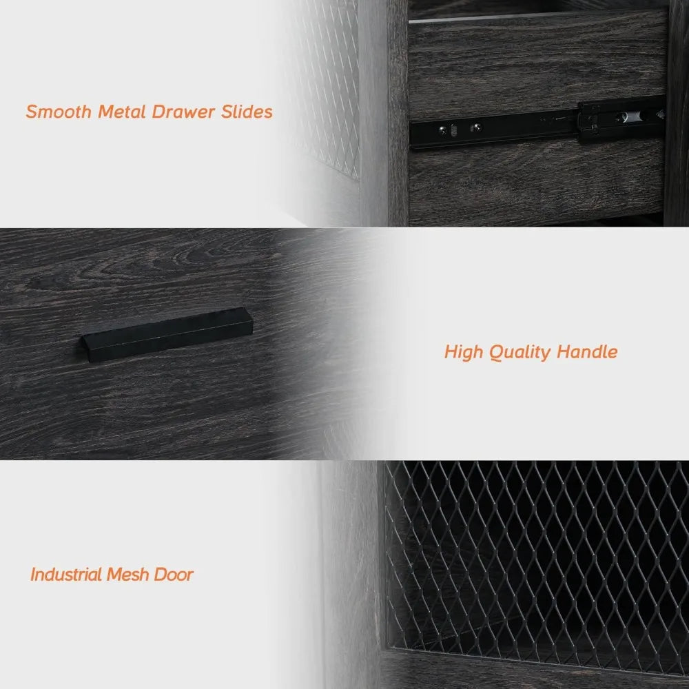 Three Drawer Nightstand With Storage For Bedroom Use