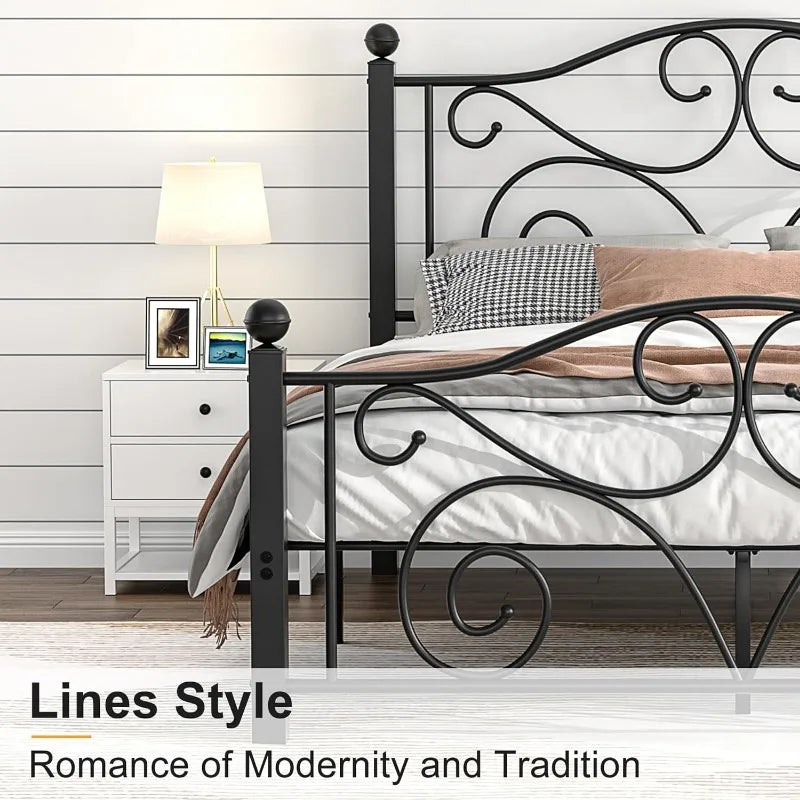 Heavy Duty Metal Bed Frame With Headboard And Footboard