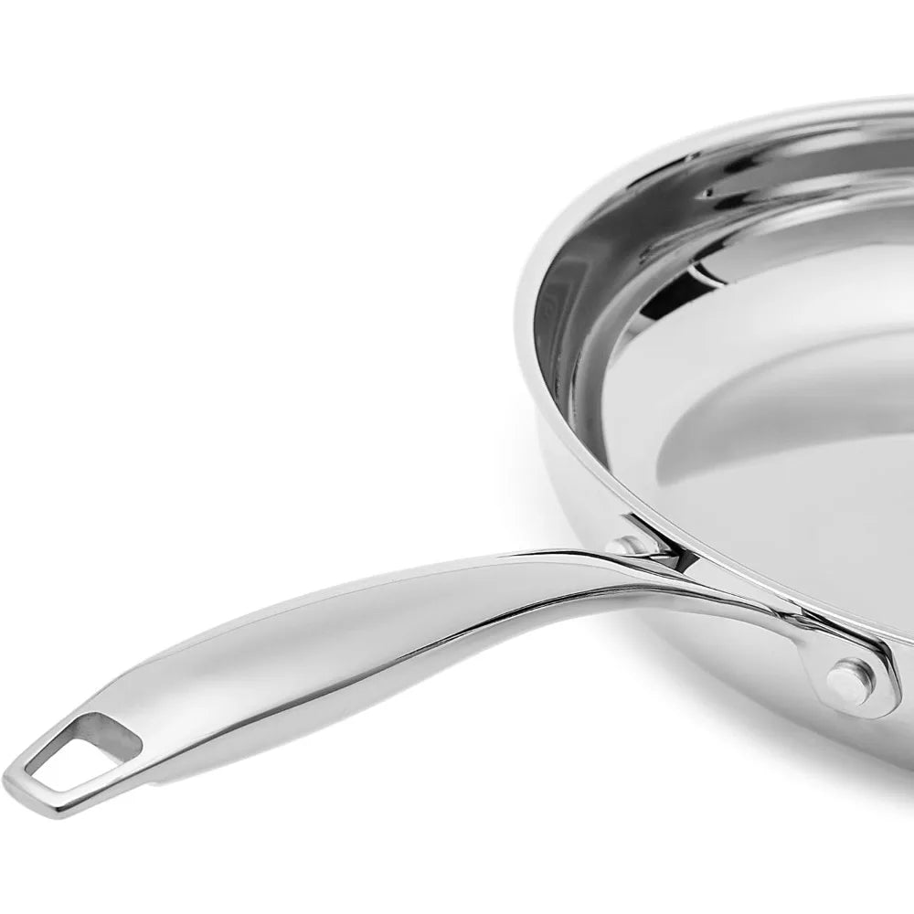 Amazon Basics Stainless Steel Fry Pan Set Induction Ready