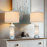 Rustic Farmhouse Table Lamps Set Of 2 With USB Ports