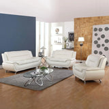 Modern 3 Piece Faux Leather Living Room Couch Set