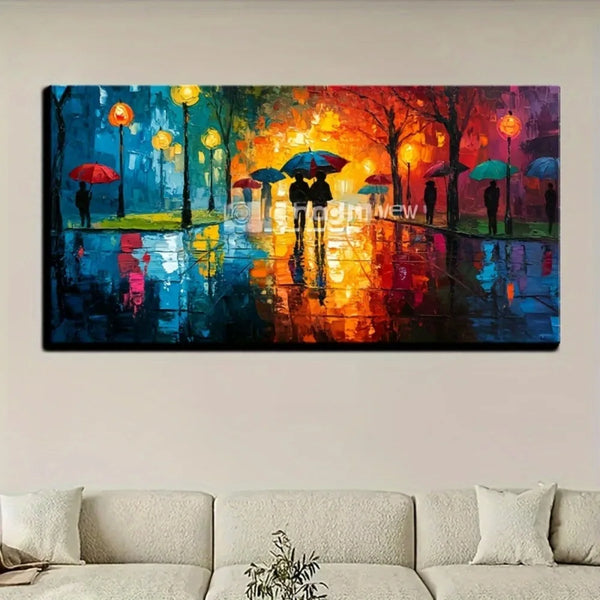 Abstract Landscape Canvas Wall Art With Pine Frame Gift