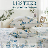 100% Egyptian Cotton 600TC Floral Duvet Cover Set