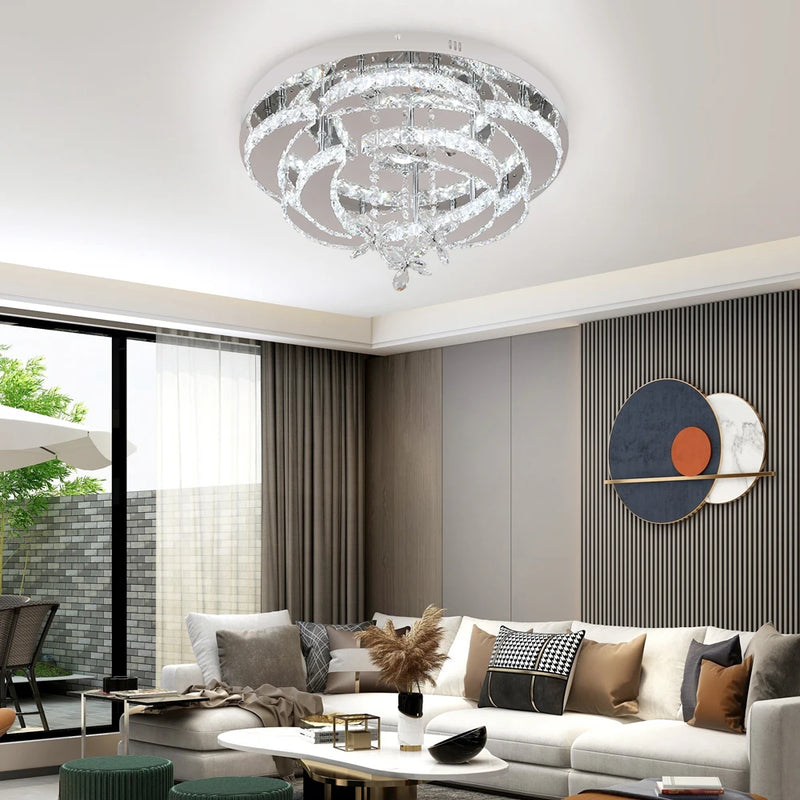 

Modern crystal chandelier with LED lighting for dining spaces
