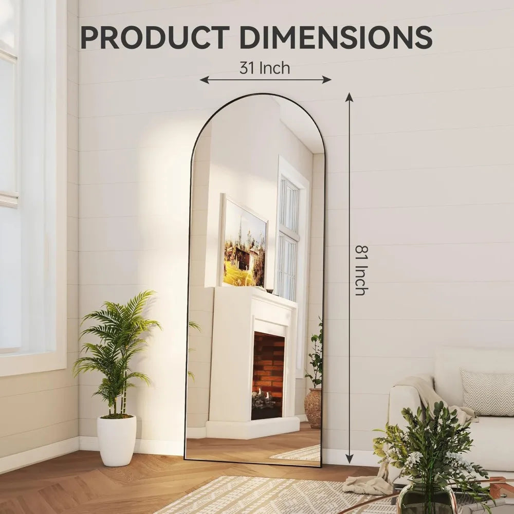 Suita Arch Top Rectangular Wall Mirror With Tempered Glass