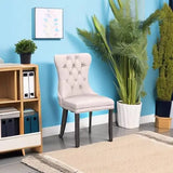 Velvet Dining Chairs Set of Six Tufted Nailhead Trim