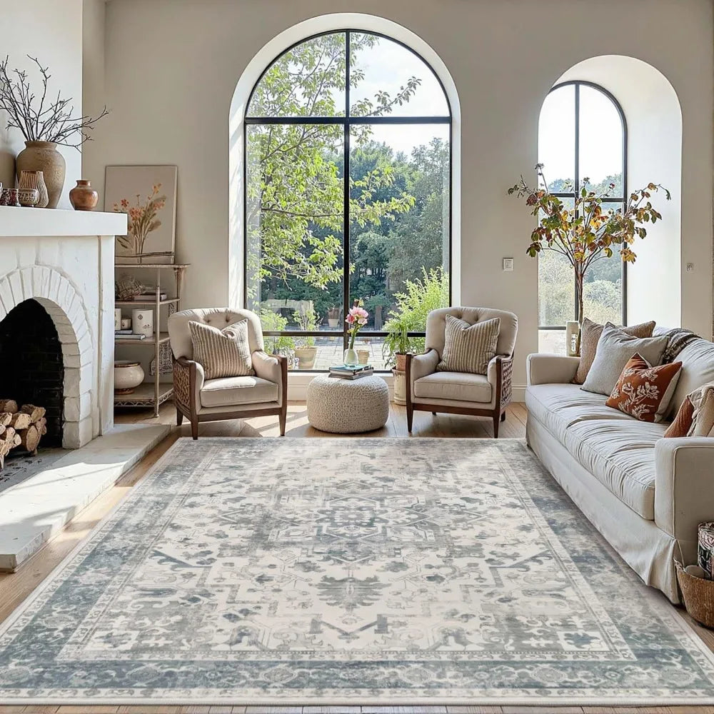 Washable Boho Flatweave Rug For Living Room And Office