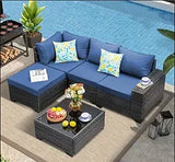 Outdoor Wicker Patio Furniture Set With Tea Table Cushions